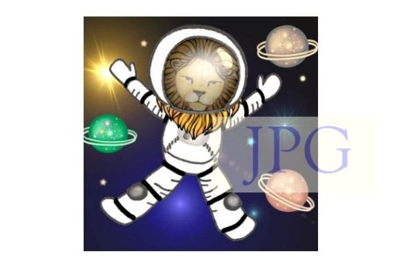Animal Astronaut Art Lion Space Print: A Bold Graphic for Modern Creators