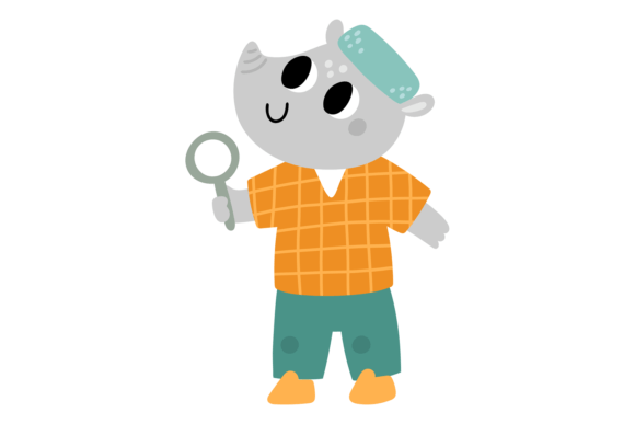 Animal Medical Worker. Cute Rhino Kid Do: A Playful Font for Heartfelt Brands