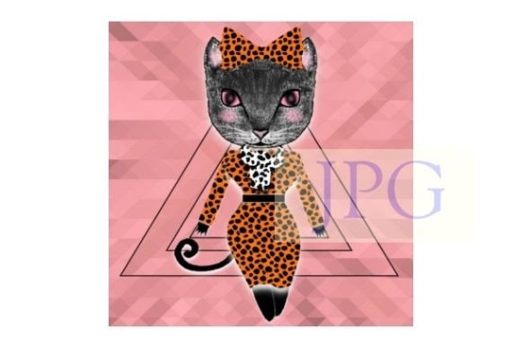 Black Cat Woman Whimsical Animal Print: A Digital Asset for Bold Creators