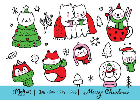 Embrace Cozy Charm with Cartoon Cute Sweet Animal Winter