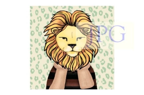Lion Boy Winter Print: A Wild Animal Art for Modern Creators