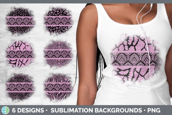 Pink Damask Background: The Glitter Animal Sublimation Bundle