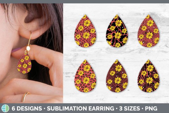 Red Animal Print Teardrop Earring | Flow: Bold Style for Digital Design