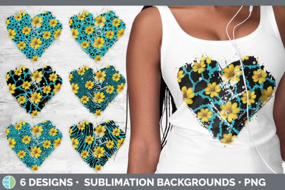 Teal Animal Print Heart Distressed Clipa: A Creative Design Asset