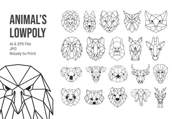 Unlock Unique Branding with Animal's Lowpoly Design Assets